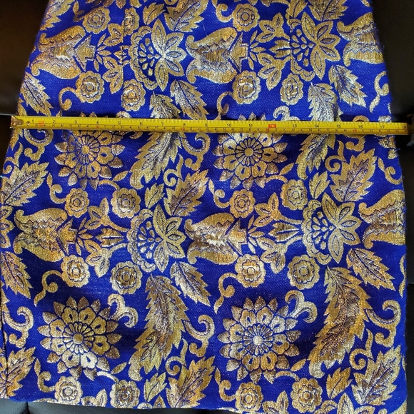 Jessica McClintock blue and gold sheath dress - Picture 2 of 5